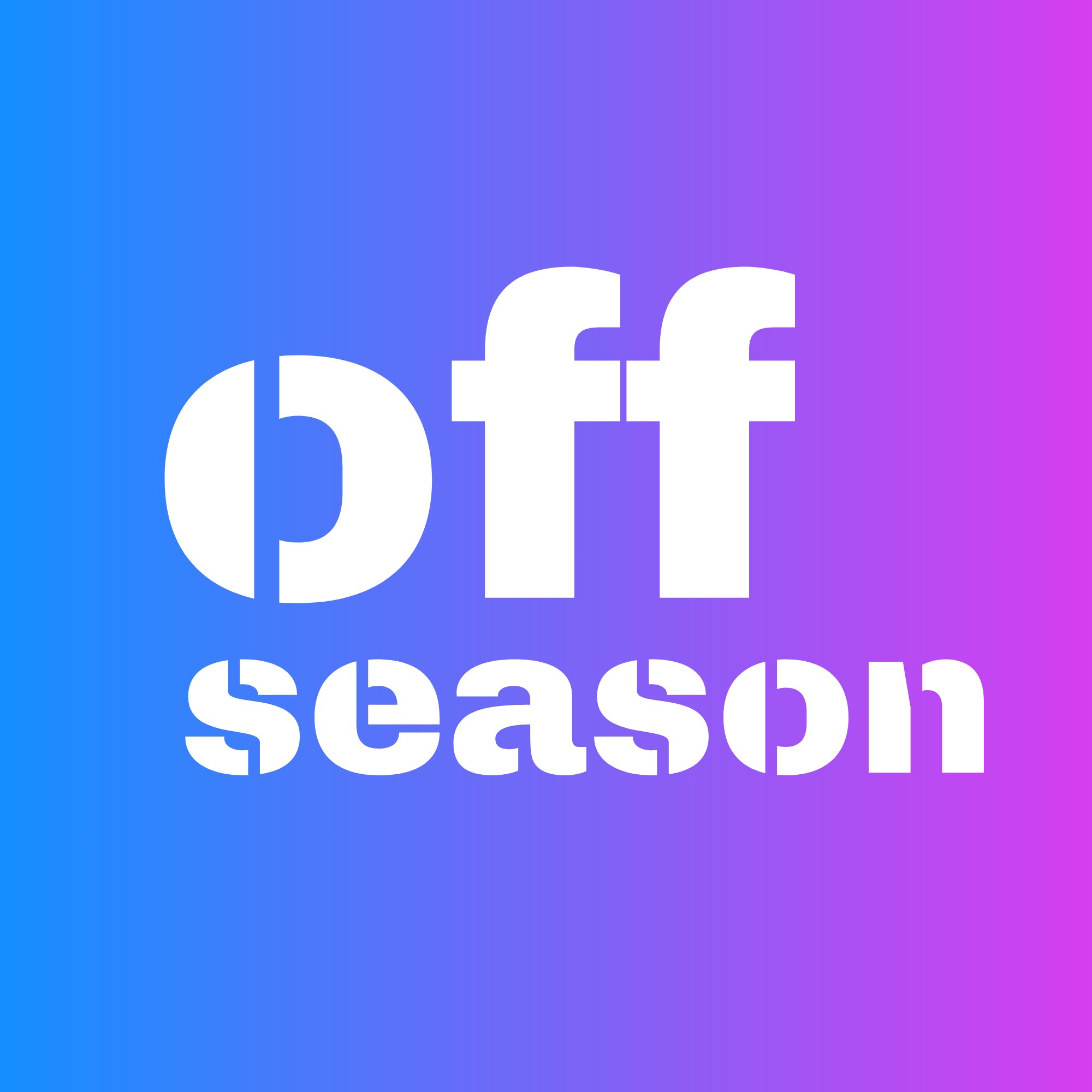 Stacked white wordmark on gradient background